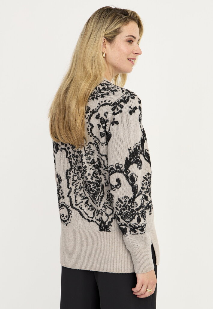 Cellbes moteriškas megztinis HARRIET, šviesiai smėlio-juodas kaina ir informacija | Megztiniai moterims | pigu.lt