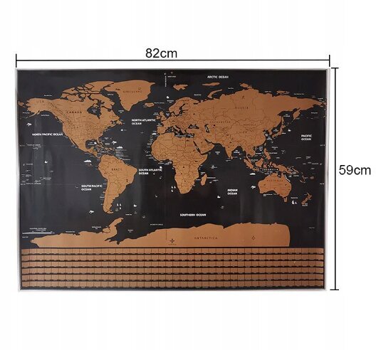 Nutrinamas pasaulio žemėlapis, 1 vnt. kaina ir informacija | Žemėlapiai | pigu.lt