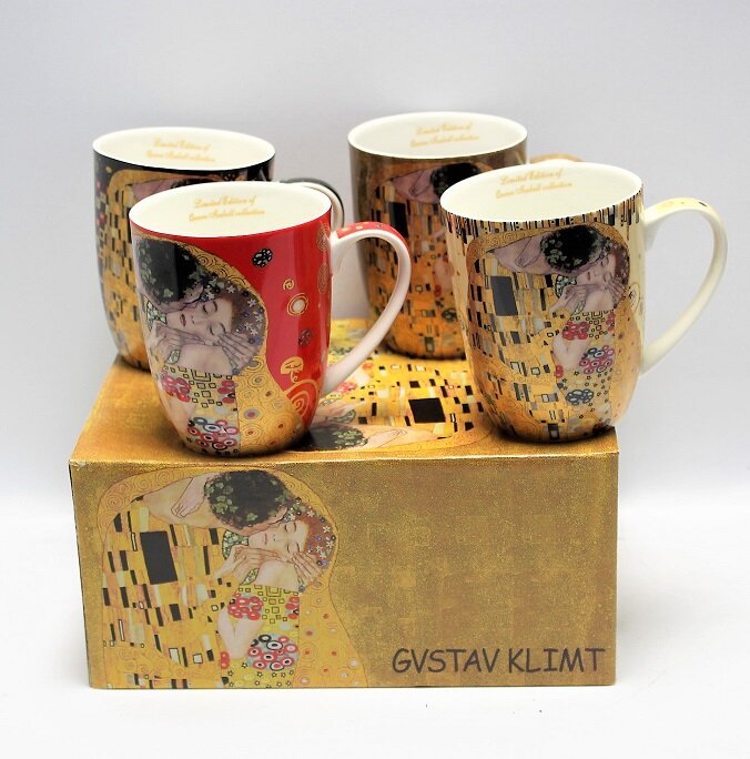 Puodelių rinkinys dėžutėje G. Klimt, 4x400 ml kaina ir informacija | Taurės, puodeliai, ąsočiai | pigu.lt