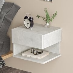 Naktinis staliukas Asir, 40x36x32 cm, pilkas kaina ir informacija | Spintelės prie lovos | pigu.lt