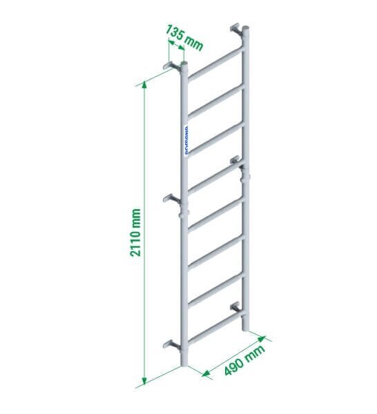 Sporto kompleksas su skersiniu 2in1 Sanro S11 Pastel, 211x49cm, baltas/pilkas kaina ir informacija | Gimnastikos sienelės | pigu.lt