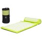 Masažinis akupresūrinis kilimėlis + pagalvė DeftSport, 67x42cm, žalias kaina ir informacija | Kilimėliai sportui | pigu.lt