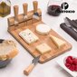 Sūrio peilių stovas su bambukine pjaustymo lentele Excellent Houseware цена и информация | Pjaustymo lentelės | pigu.lt