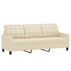 Trivietė sofa vidaXL, 180cm, smėlio spalvos kaina ir informacija | Sofos | pigu.lt