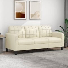 Trivietė sofa vidaXL, 180cm, smėlio spalvos kaina ir informacija | Sofos | pigu.lt