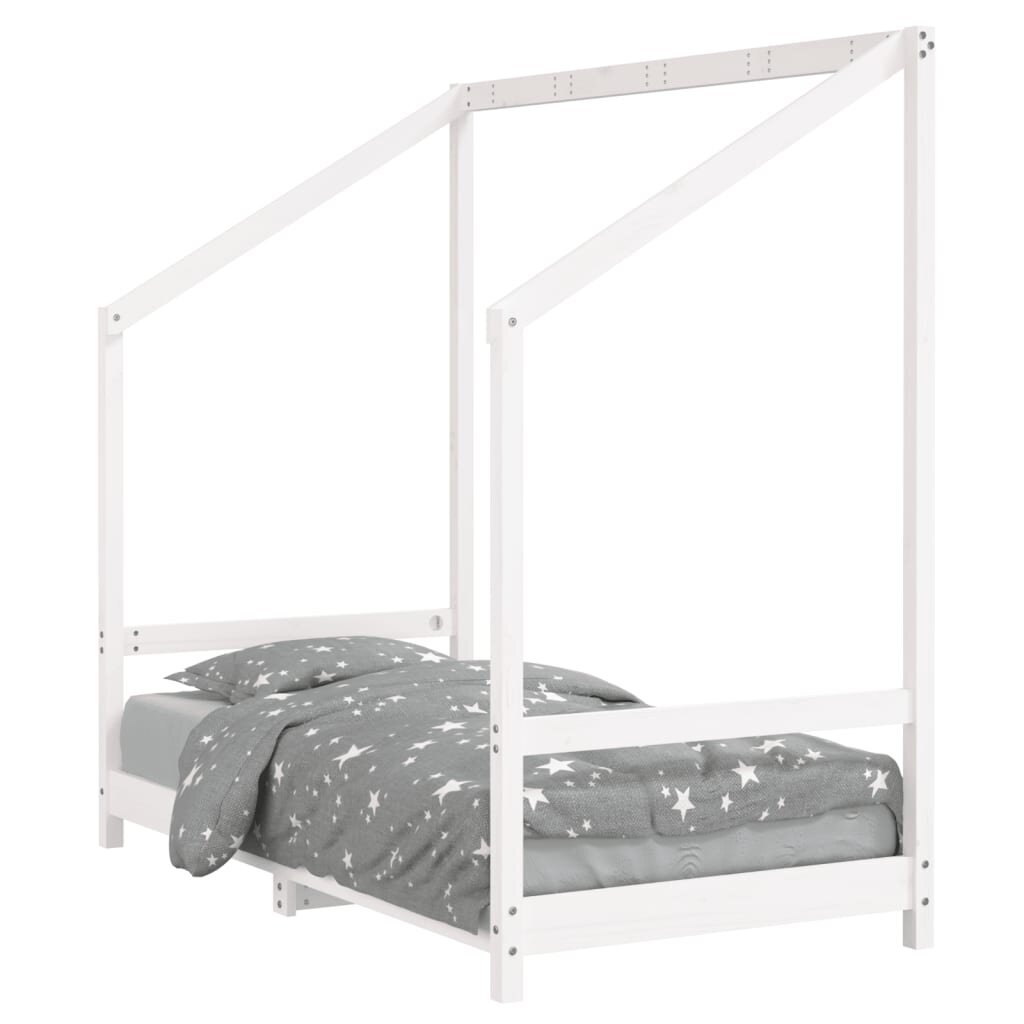 Vaikiškas lovos rėmas vidaXL, 80x160 cm, baltas kaina ir informacija | Vaikiškos lovos | pigu.lt