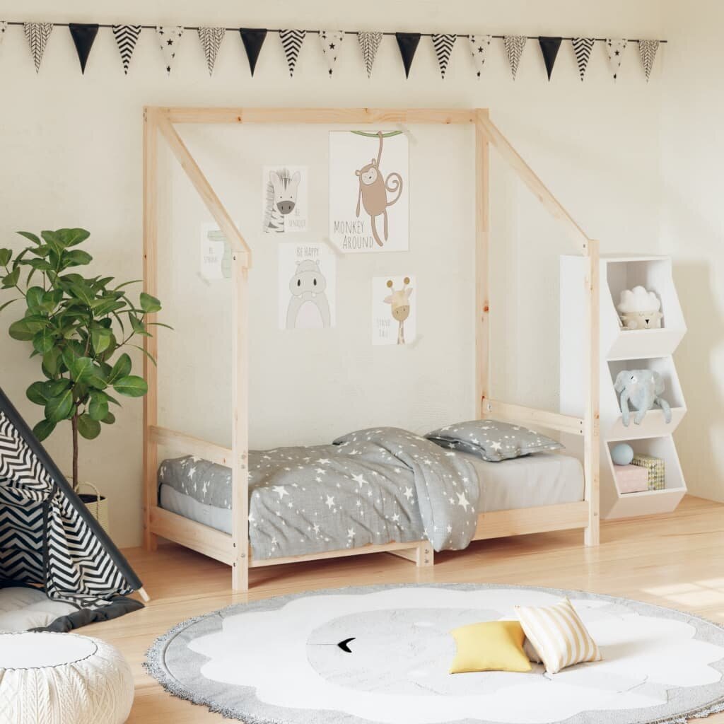 Vaikiškas lovos rėmas vidaXL, 70x140 cm, rudas kaina ir informacija | Vaikiškos lovos | pigu.lt