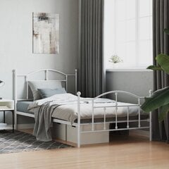 Каркас кровати vidaXL, 107x203 см, белый цена и информация | Кровати | pigu.lt