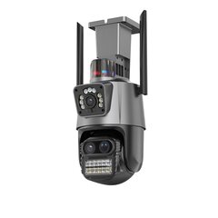 WIFI IP-камера до 180° с функцией обнаружения человека PYR-SH600ADL-3, 3x2MP, 8X zoom, вход для microSD, встроенный микрофон, iCsee app (Kopija) цена и информация | Камеры видеонаблюдения | pigu.lt