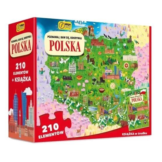 Dėlionė ir knyga Lenkija Wilga Play, 98657, 210 d. цена и информация | Dėlionės (puzzle) | pigu.lt