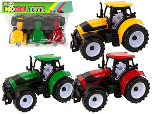 Traktorių rinkinys Lean Toys, 3 vnt kaina ir informacija | Žaislai berniukams | pigu.lt