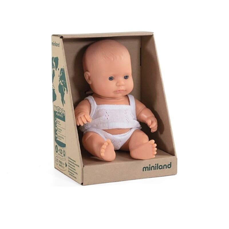 Lėlė berniukas Miniland, 21 cm. kaina ir informacija | Žaislai mergaitėms | pigu.lt