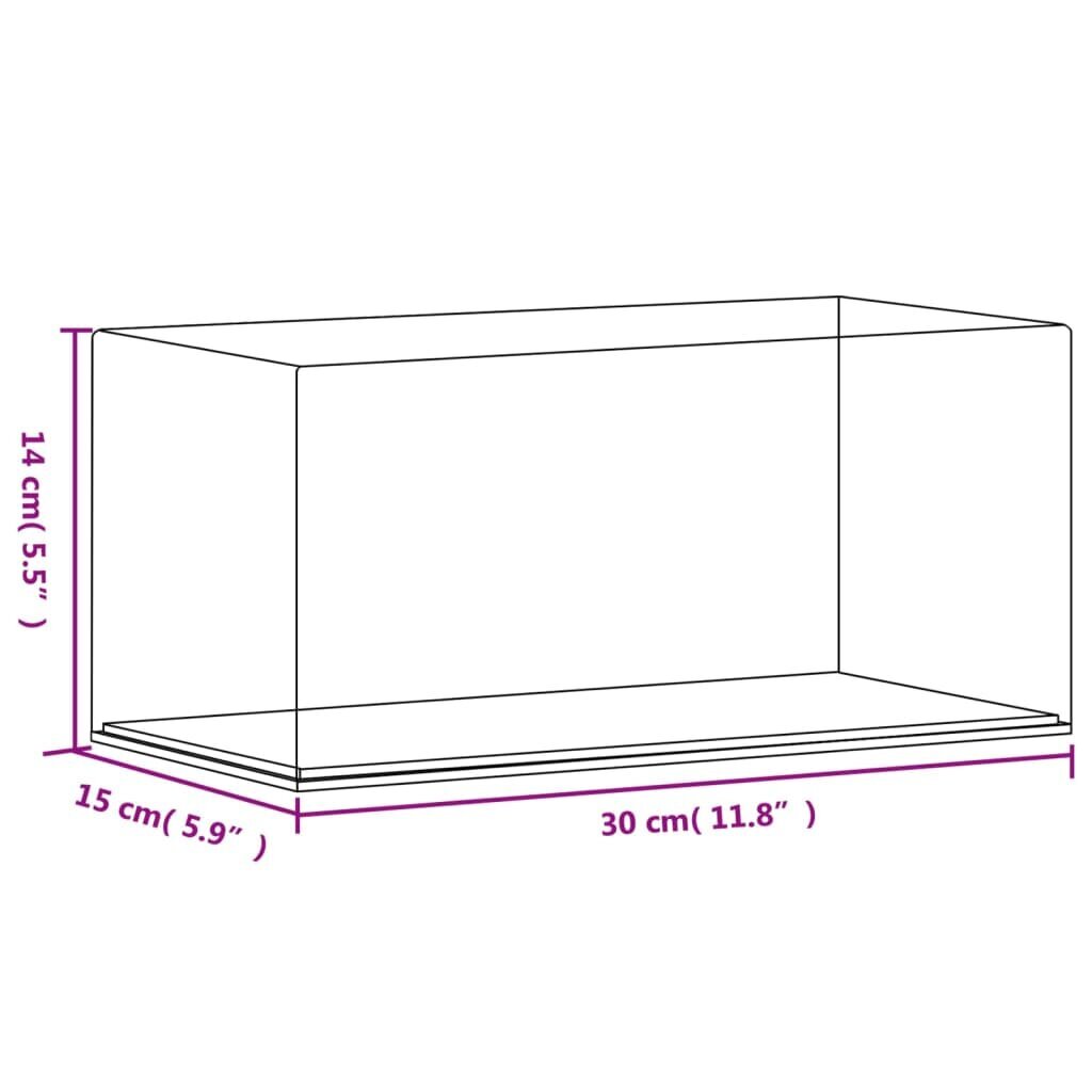 VidaXL eksponavimo dėžė, 30x15x14 cm kaina ir informacija | Daiktadėžės | pigu.lt