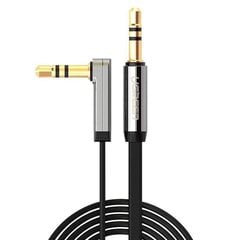 UGREEN mini jack 3,5mm AUX flat elbow cable 1m (black) цена и информация | Кабели и провода | pigu.lt