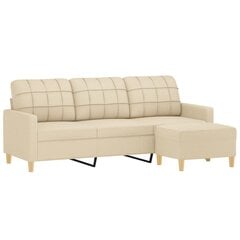 Trivietė sofa vidaXL, smėlio spalvos kaina ir informacija | Sofos | pigu.lt