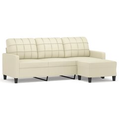 Trivietė sofa vidaXL, smėlio spalvos kaina ir informacija | Sofos | pigu.lt