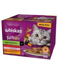 Whiskas suaugusioms katėms su jautiena, lašiša, vištiena ir kalakutiena, vištiena ir menke, 48x85 g kaina ir informacija | Konservai katėms | pigu.lt