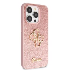 Guess PU Fixed Glitter 4G Metal Logo Case for iPhone 15 Pro Pink цена и информация | Чехлы для телефонов | pigu.lt