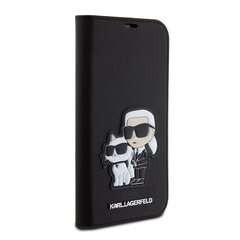 Karl Lagerfeld PU Saffiano Karl and Choupette NFT Book Case for iPhone 15 Black цена и информация | Чехлы для телефонов | pigu.lt