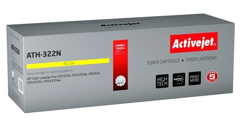 Toneris ActiveJet ATH-322N | Yellow | 1300 str. | HP HP CE322A (128A) kaina ir informacija | Kasetės lazeriniams spausdintuvams | pigu.lt