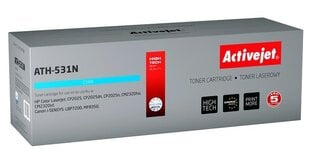 Тонер Activejet ATH-531N (аналог - HP CC531A/Canon CRG-718C) для лазерных принтеров, 3200 стр., синий цена и информация | Картриджи для лазерных принтеров | pigu.lt