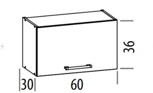 Pakabinama spintelė Liveo Modena MD7, 60 cm, balta/ruda цена и информация | Кухонные шкафчики | pigu.lt