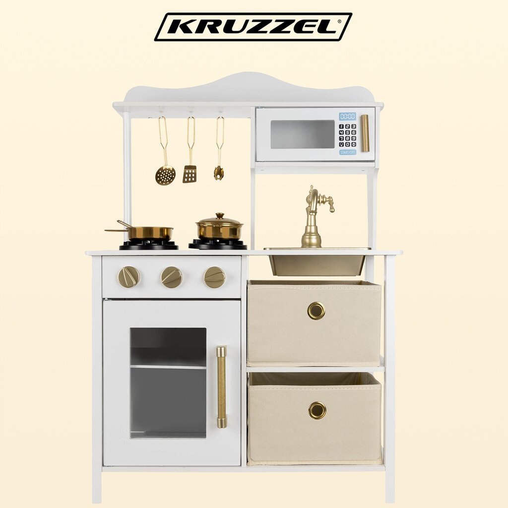 Medinė vaikiška virtuvėlė Kruzzel, 87x59,5x29,5 cm цена и информация | Žaislai mergaitėms | pigu.lt