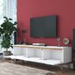 TV staliukas Asir, 180x49x35 cm, baltas/smėlio spalvos kaina ir informacija | TV staliukai | pigu.lt