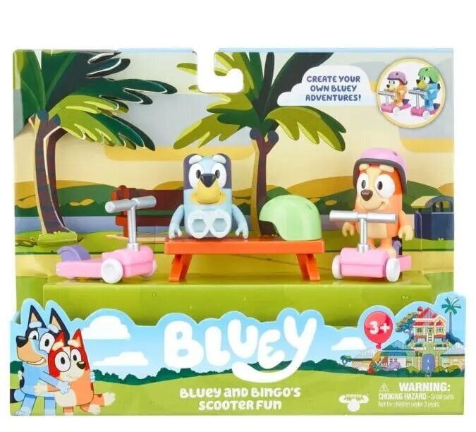 Figūrėlių rinkinys Bluey ir Bingo paspirtuko pramogos kaina ir informacija | Žaislai berniukams | pigu.lt