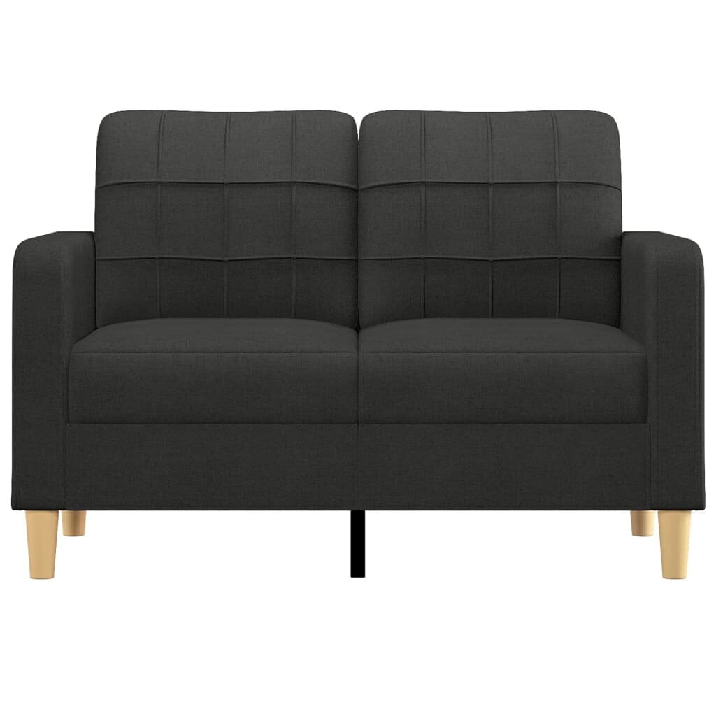 Dvivietė sofa vidaXL, 120cm, juoda kaina ir informacija | Sofos | pigu.lt