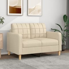 Dvivietė sofa vidaXL, 120cm, smėlio spalvos kaina ir informacija | Sofos | pigu.lt