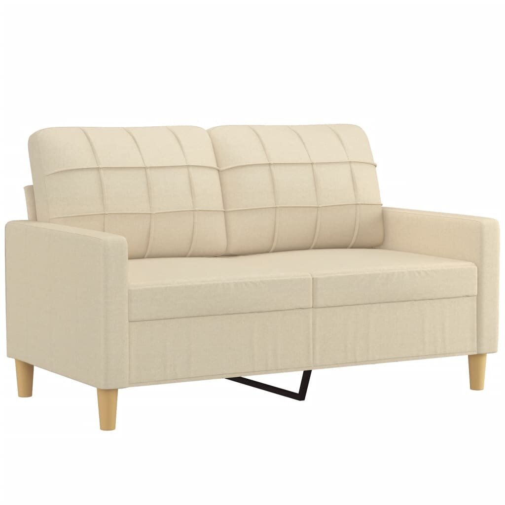 Dvivietė sofa vidaXL, 120cm, smėlio spalvos kaina ir informacija | Sofos | pigu.lt