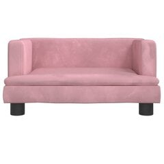 Aksomo lova šunims vidaXL, 60x40x30 cm, rožinė kaina ir informacija | Guoliai, pagalvėlės | pigu.lt