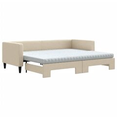 Sofa-lova vidaXL, 80x200 cm, smėlio spalvos kaina ir informacija | Lovos | pigu.lt