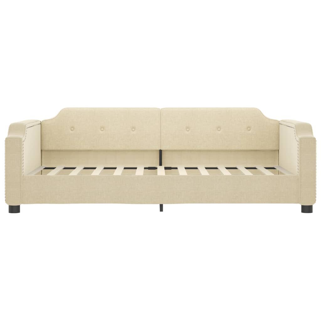 Sofa-lova vidaXL, 100x200 cm, smėlio spalvos kaina ir informacija | Lovos | pigu.lt