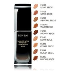 Drėkinamasis makiažo pagrindas Sensai Flawless Liquid Foundation SPF25, Fs205 Mocha Beige, 30 ml kaina ir informacija | Makiažo pagrindai, pudros | pigu.lt