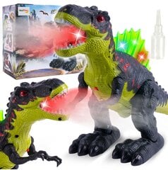 Interaktyvus T-rex dinozauras šviečia, riaumoja, vaikšto, kvėpuoja garais цена и информация | Игрушки для мальчиков | pigu.lt