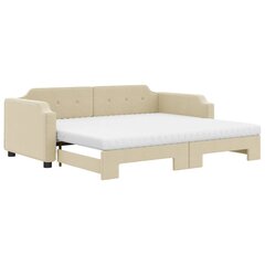 Sofa-lova vidaXL, 80x200 cm, smėlio spalvos kaina ir informacija | Lovos | pigu.lt