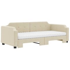 Sofa-lova vidaXL, 100x200 cm, smėlio spalvos kaina ir informacija | Lovos | pigu.lt