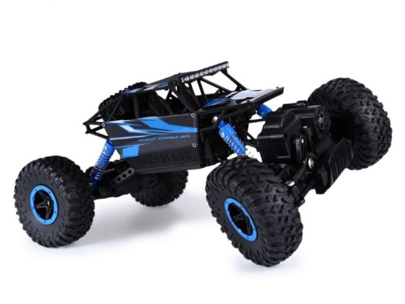 Radijos bangomis valdomas visureigis - džipas, Rock Crawler 2.4GHz 1:18, juodas/mėlynas kaina ir informacija | Žaislai berniukams | pigu.lt