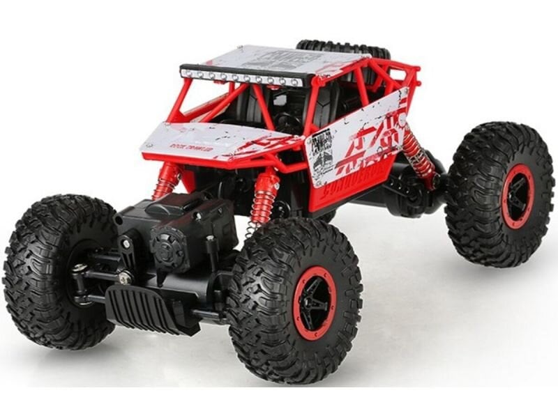 Radijos bangomis valdomas visureigis - džipas, Rock Crawler 2.4GHz 1:18, balta/raudona цена и информация | Žaislai berniukams | pigu.lt