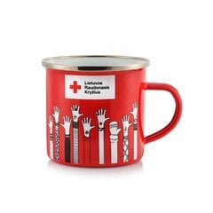Metalinis puodelis, raudonas kaina ir informacija | Paramos prekės | pigu.lt