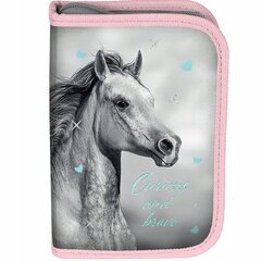 Mokyklinis penalas su priedais Paso Horse PP23KO-P001, 19,5x13x3,5 cm цена и информация | Пеналы | pigu.lt