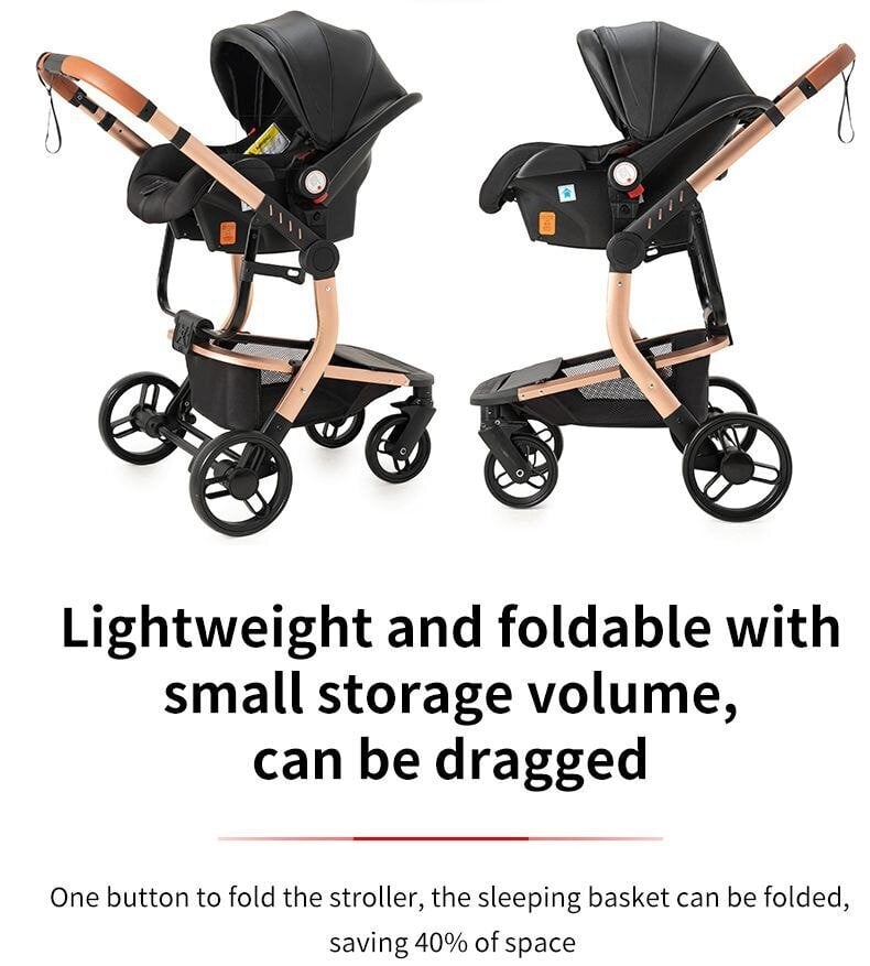 Universalus kūdikių vežimėlis 3-in-1, brown kaina ir informacija | Vežimėliai | pigu.lt