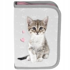 Mokyklinis penalas Paso Kitty PP23KC-P001BW, 19,5x13x3,5 cm цена и информация | Пеналы | pigu.lt