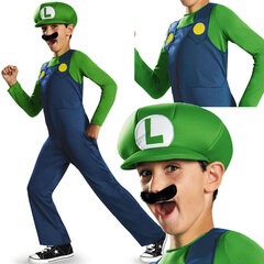 Karnavalinis kostiumas Super Mario Luigi, 109-126 cm цена и информация | Карнавальные костюмы | pigu.lt