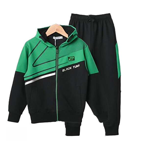Sportinis kostiumas berniukams, žalias/juodas kaina ir informacija | Komplektai berniukams | pigu.lt