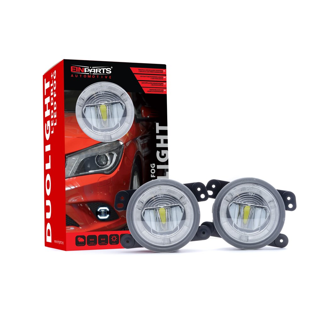 EinParts DL12 Dieniniai žibintai LED DRL Rūko žibintai 6000K 12/24V, skirti Jeep Wrangler Cherokee, Dodge Journey kaina ir informacija | Automobilių žibintai | pigu.lt