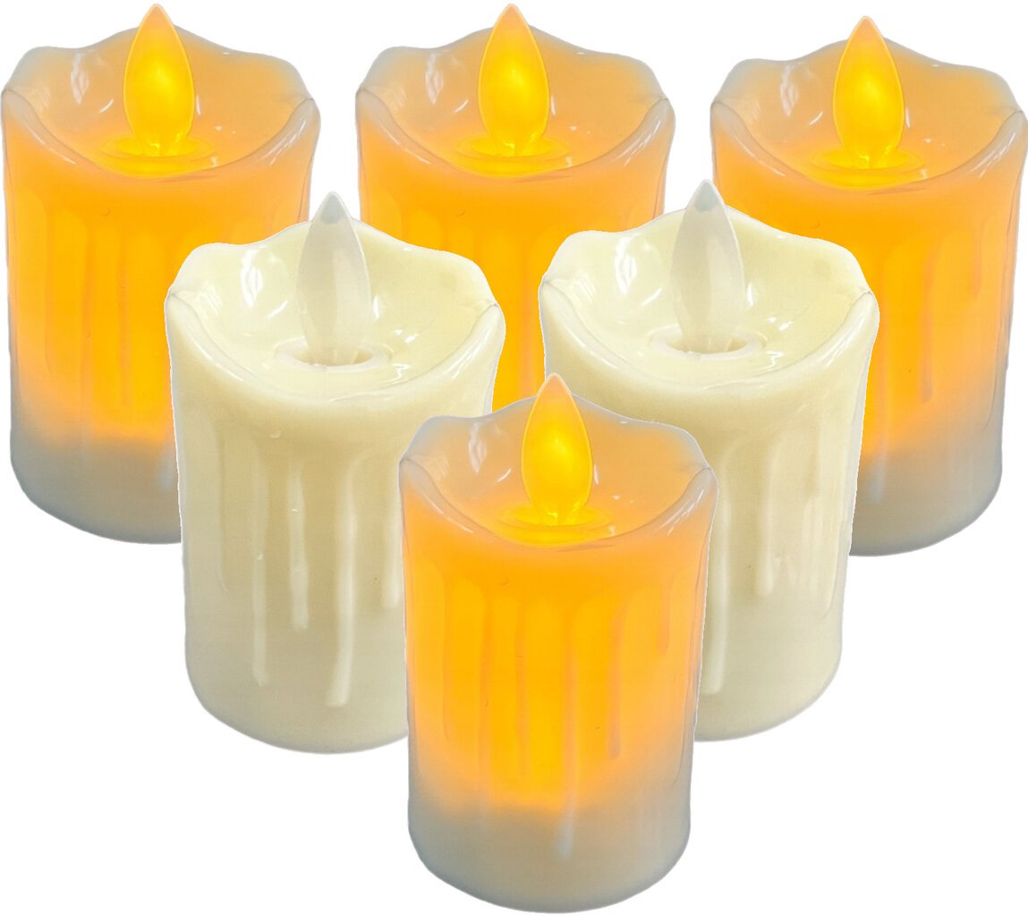 Elektroninės Šviečiančios Žvakės Judantis Liepsnos Efektas LED Žvakių Rinkinys, 6 Vnt kaina ir informacija | Kapų žvakės | pigu.lt