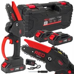 Mini akumuliatorinis grandininis pjūklas Red Technic 4" 2xAKU 2000, su akumuliatoriumi ir įkrovikliu цена и информация | Цепные пилы | pigu.lt